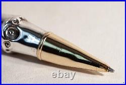 1950 Bamboo Cartier Design Ballpoint Pen 925 Silver & Gold, Old Mechanics