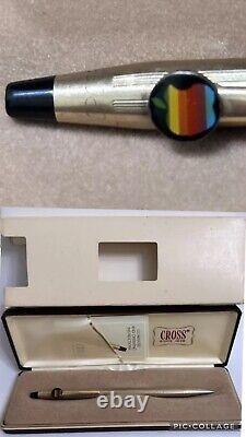 1980's Apple Computer Macintosh Rainbow Logo Cross Pen 10k Gold Filled Case Box