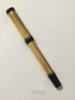 1996 Parker Duofold Godron Gold Plated Gt Rollerball Pen-boxed-superb