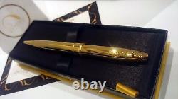 24Ct Gold Plated Executive Cross Ballpoint Writing Pen Black Ink Gift Boxed 24k