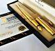 24ct Gold Plated Shiny Metal Parker Aster Fountain Writing Pen Gift Boxed 24k