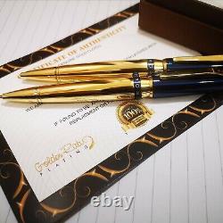 24k Gold Plated Cross Sydney Executive Ball Point Writing Pen & Pencil Set Gift