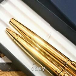 24k Gold Plated Shiny Cross Executive Ball Point Writing & Fountain Set Ink Gift