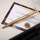 24k Gold Plated Shiny Parker Jotter Ballpoint Pen Rare Etched 2004 In Gift Box