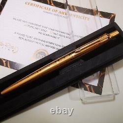 24k Gold Plated Shiny Parker Jotter Ballpoint Pen Rare Etched 2004 in Gift Box