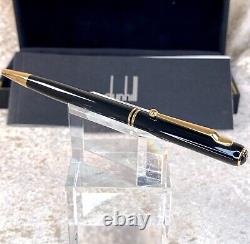 Alfred Dunhill Ballpoint Pen Sidecar Steamliner Black Resin Gold Trim withBox&Card