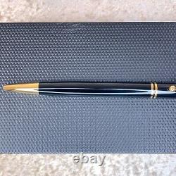 Alfred Dunhill Ballpoint Pen Sidecar Steamliner Black Resin Gold Trim withBox&Card