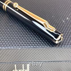 Alfred Dunhill Ballpoint Pen Sidecar Steamliner Black Resin Gold Trim withBox&Card