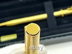 Auth YVES SAINT LAURENT YSL Ballpoint Pen & Mechanical Pencil Set Gold w Case