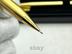 Auth YVES SAINT LAURENT YSL Ballpoint Pen & Mechanical Pencil Set Gold w Case