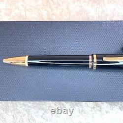 Authentic Alfred Dunhill Ballpoint Sentryman Black Resin Gold Trim withCase&Card