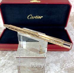 Authentic Cartier Ballpoint Pen C de Cartier Pink Gold Finish 2C Logo with Box