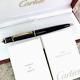 Authentic Cartier Ballpoint Pen Diabolo Black Resin 18k Gold Plated Withbox&papers