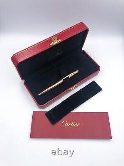 Authentic Cartier Ballpoint Pen MINI Diabolo 18K Pink Gold Plated with Case