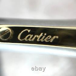 Authentic Cartier Ballpoint Pen Santos Silver Lacquer Gold Plated Trim with Box