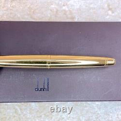 Authentic Dunhill Ballpoint Pen AD1800 Gold Finish with Box & Card