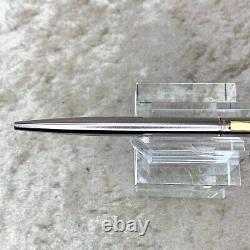 Authentic Dunhill Ballpoint Pen Gemline Brushed Silver Gold Clip
