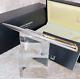 Authentic Dunhill Ballpoint Pen Gemline Grey Metal Gold Finish With Case & Papers