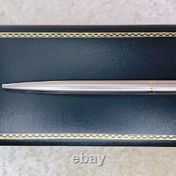 Authentic Dunhill Ballpoint Pen Gemline Grey Metal Gold Finish with Case & Papers