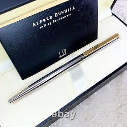 Authentic Dunhill Ballpoint Pen New Gemline Gunmetal Silver with Box & Papers