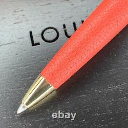 Authentic Spirit of Louis Vuitton Ballpoint Pen Pink Leather Gold withCase&Papers