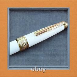 Authentic White & Gold Montblanc Fountain Pen Preowned, Openbox & Serial Number