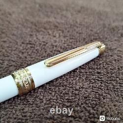 Authentic White & Gold Montblanc Fountain Pen Preowned, Openbox & Serial Number