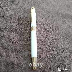 Authentic White & Gold Montblanc Fountain Pen Preowned, Openbox & Serial Number