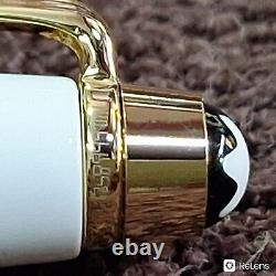 Authentic White & Gold Montblanc Fountain Pen Preowned, Openbox & Serial Number