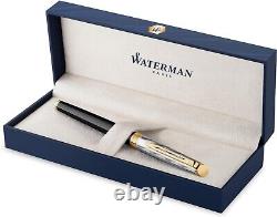 BNIB Waterman Hémisphère Rollerball pen Metal & Black Lacquer with Gold trim