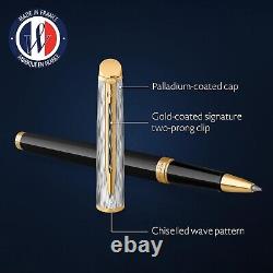 BNIB Waterman Hémisphère Rollerball pen Metal & Black Lacquer with Gold trim