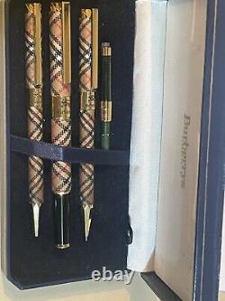 BURBERRY Vintage Fountain pen & Ballpoint pen & pencil BNWT+gift Bag Nova Check