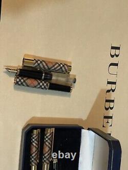 BURBERRY Vintage Fountain pen & Ballpoint pen & pencil BNWT+gift Bag Nova Check