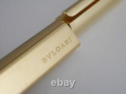 BVLGARI ECCENTRIC Gold Plated Ballpoint Pen with Case (Blue Ink) FREE SHIPPING
