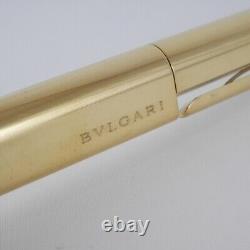 BVLGARI ECCENTRIC Gold Plated Ballpoint Pen with Case (used)(Blue Ink)