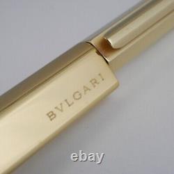 BVLGARI ECCENTRIC Gold Plated Short Ballpoint Pen + Case FREE SHIPPING WORLDWIDE