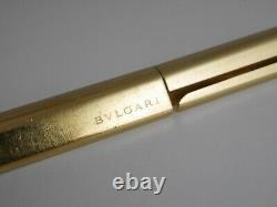BVLGARI ECCENTRIC Gold Plated Short Ballpoint Pen (used) FREE SHIPPING WORLDWIDE
