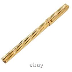 BVLGARI authentic ballpoint pen cap type blue ink refill with case gold plated