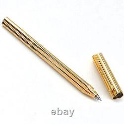 BVLGARI authentic ballpoint pen cap type blue ink refill with case gold plated