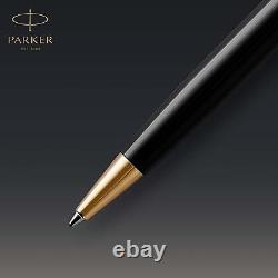 Ballpoint Pen Black Lacquer With Gold Trim Medium Point Black Parker Sonnet
