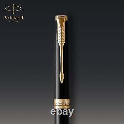 Ballpoint Pen Black Lacquer With Gold Trim Medium Point Black Parker Sonnet