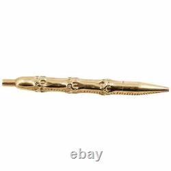 Bamboo Motif 14K Yellow Gold Purse Ballpoint Pen