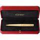 Cartier Ballpoint Pen Gold Engraving Lm Gold Finish Screws Withcase New Unused
