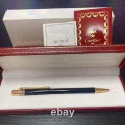 CARTIER Ballpoint pen Trinity Black x Gold must de Cartier with Case