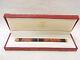 Cartier Ballpoint Pen Trinity Vendome Brown Marble Lacquer Gold Trim With Case
