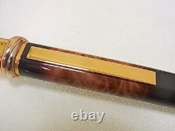 CARTIER Ballpoint pen Trinity Vendome Brown Marble Lacquer Gold Trim with Case