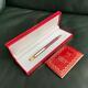 Cartier Ballpoint Pen Must Bordeaux X Gold With Case & Papers