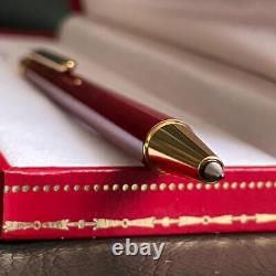 CARTIER Ballpoint pen must Bordeaux x Gold with Case & Papers