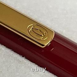 CARTIER Ballpoint pen must Bordeaux x Gold with Case & Papers