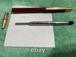 CARTIER Ballpoint pen must Bordeaux x Gold with Case & Papers